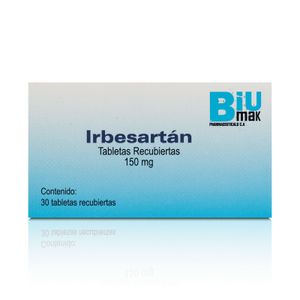 BIU. IRBESARTAN  150 MG X30 TABLETAS.