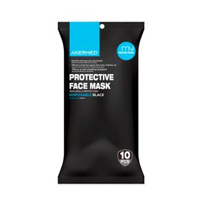 AKERMED MASCARILLA POR 3 CAPAS  POR 10 NEGRAS