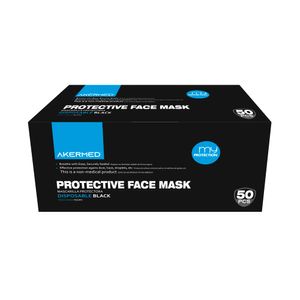 AKERMED MASCARILLA POR 3 CAPAS POR UNA NEGRA
