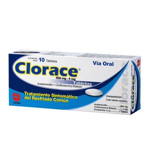 CLORACE 500 MG / 4MG X10 TABLETAS