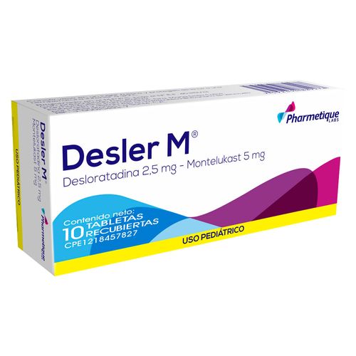 DESLER M MASTICABLES PEDIATRICO 2.5 MG / 5 MG X10 TABLETAS