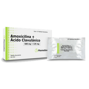AMOXICILINA + ACIDO CLAVULANICO 500 MG / 125 MG X10 TABLETAS