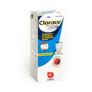 CLORACE X PEDIATRICO FRAMBUESA SIN AZUCAR X120 ML JARABE