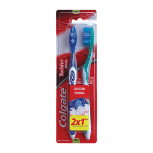 COLGATE CEPILLO DENTAL TWISTER WHITE 2 X 1