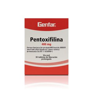 GENFAR PENTOXIFILINA 400 MG X30 TABLETAS