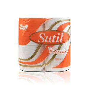 SUTIL PAPEL HIGIENICO BLANCO 200 HOJAS X4