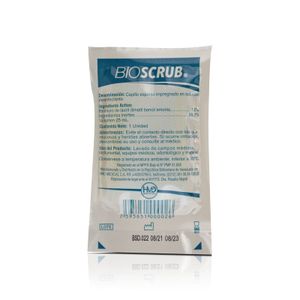 BIOSCRUB CEPILLO  LAVABLE PRE-QUIRURGICO SOLUCION DESINFECTANTE.