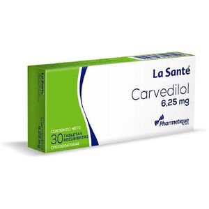 PHARMA CARVEDILOL 6.25 MG X30 TABLETAS