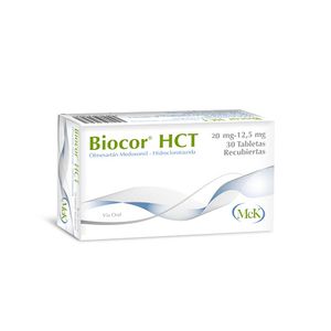 BIOCOR HIDROCLOROTIAZIDA 20 MG 12.5 MG X30 TABLETAS RECUBIERTAS