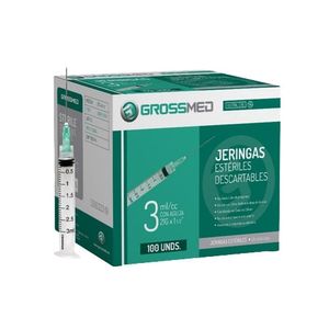 GROSSMED JERINGA 3 ML AGUJA 21X1 1 2 UN