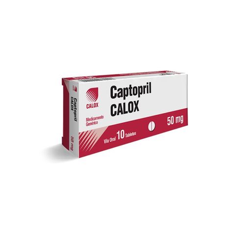 CAPTOPRIL CALOX 50MG X 10 TABLETAS