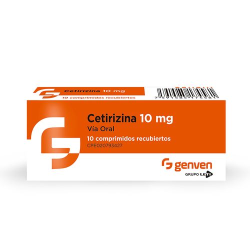 GENVEN CETIRIZINA 10 MG X10 COMPRIMIDOS