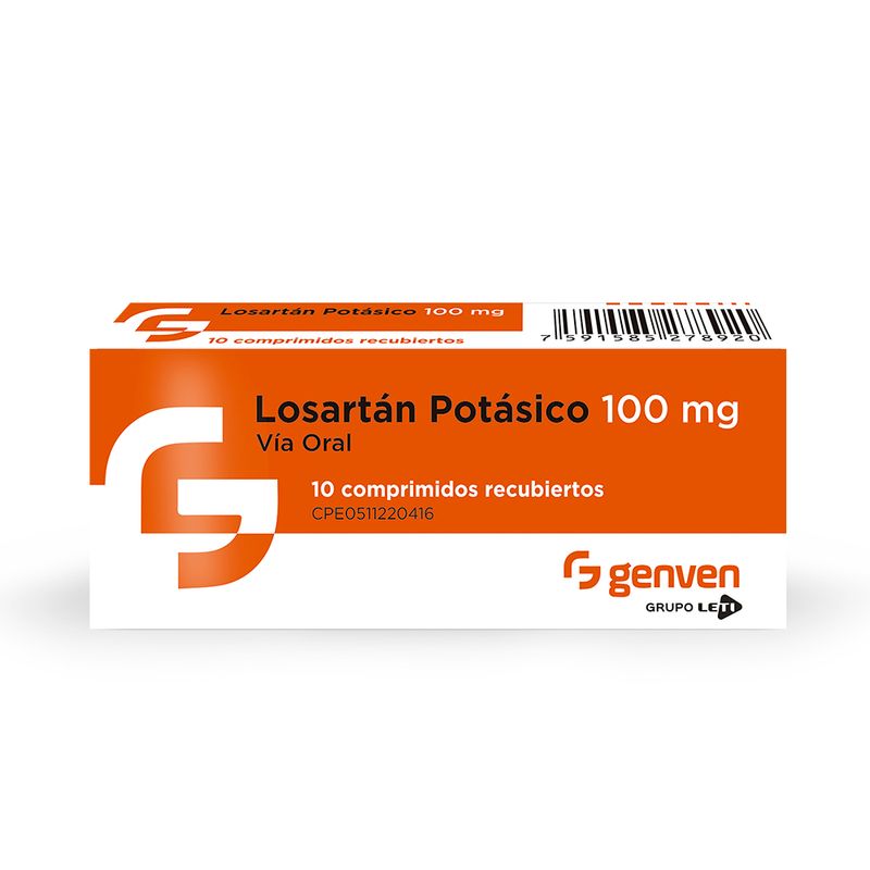 LOSARTAN POT 100 MG X10 COMPRIMIDOS RECUBIERTOS GENVEN