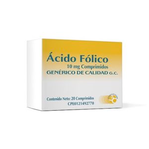 GC ACIDO FOLICO 10 MG X20 COMPRIMIDOS