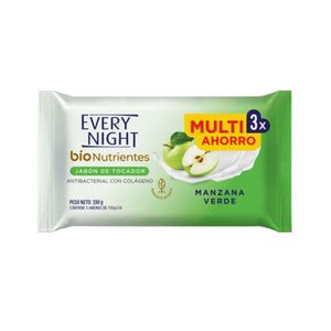 EVERY NIGHT JABON  BARRA CON  COLAGENO Y MANZA  110 GR X3