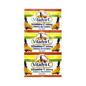 VITADYN C FRUTAS TROPICALES  MASTICABLES 500 MG X 10 TABLETAS
