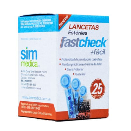 SIM MEDICA FASTCHECK LANCETAS ESTERILES X25