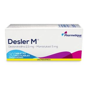 PHARMETIQUE DESLER M PEDIATRICO 2 5  5 MG X 30 TABLETAS MASTICABLES