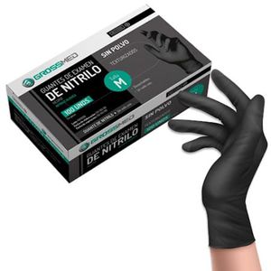 GROSSMED GUANTES NITRILO SIN POLVO T L NEGROX100