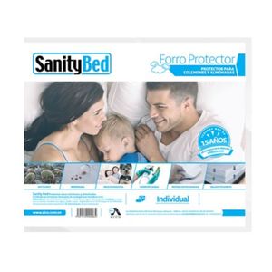 SANITY BED FORRO ANTI ALERGICO PROTECCION  ANTIACAROS TAMAÑO INDIVIDUAL