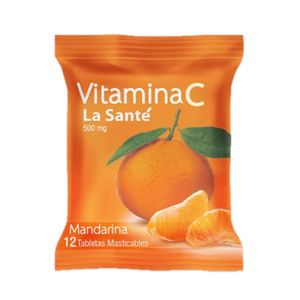 LA SANTE VITAMINA C MANDARINA  500 MG X12  TABLETAS MASTICABLES
