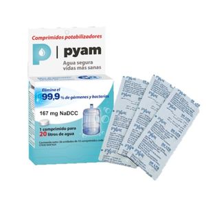 PYAM PASTILLAS POTABILIZADORA 20LT 167MG X10