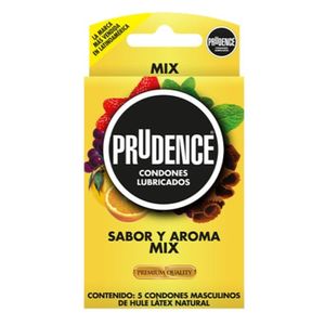 PRUDENCE SABOR Y AROMA MIX CONDONES X 5 UNIDADES