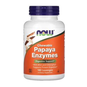 NOW PAPAYA ENZYMES TABLETAS MASTICABLES X180