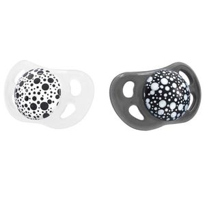 CHUPONES TWISTSHAKE BLANCO-NEGRO 0-6M X2