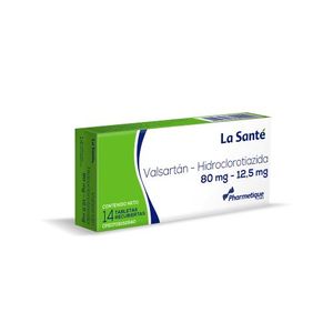 LA SANTE VALSARTAN HCT  80 MG 12.5 MG X14 TABLETAS