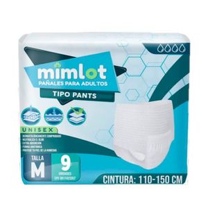 MIMLOT PAÑAL ADULTO TIPO PANTS TALLA M X 9