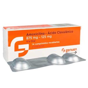 GENVEN AMOXICILINA + ACIDO CLAVULANICO 875MG 125MG X 14 COMPRIMIDOS