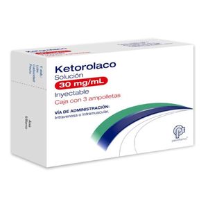 KETOROLACO CCM 30MGML X 3 AMPOLLAS IMIV