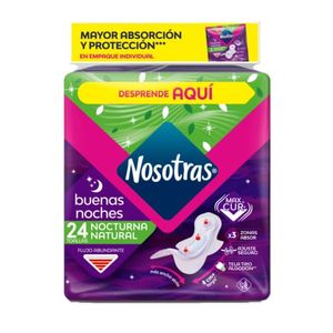 NOSOTRAS TOALLAS SANITARIAS BUENAS NOCHES X 24