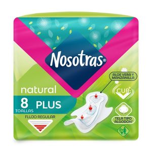 NOSOTRAS TOALLAS SANITARIAS PLUS ALGODON ALAS X8