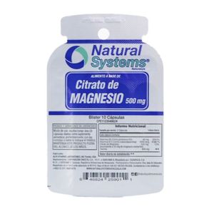 NATURAL SYSTEMS CITRATO DE MAGNESIO BLISTER 500MG X 10 CAPSULAS