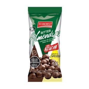 ST MORITZ ALMENDRAS BITTER CHOCOLATE SIN AZUCAR 40 GR