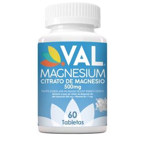 VAL MAGNESIO CITRATO 500 MG + VITAMINA B6 (MAGNESIUM) 60 TABLETAS