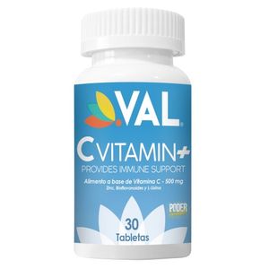 VAL VITAMINA C  500 MG + ZINC + BIOFLAVONOIDES + L-LISINA X30 TABLETAS