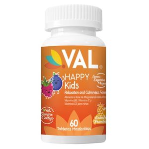 VAL HAPPY KIDS MAGNESIO PARA NIÑOS SABOR A ARANDANO Y FRAMBUESA X60 TABLETAS MASTICABLES