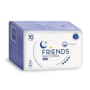 FRIENDS TOALLAS SANITARIAS NOCTURNA SIN ALAS X 10