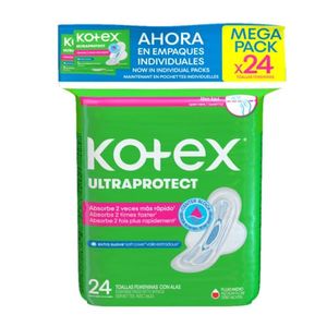 KOTEX TOALLA FEMENINA NORMAL/ULTRAPROTECT X24