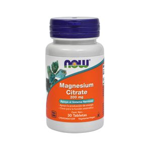 NOW MAGNESIUM CITRATE 200MG X 30 TABLETAS