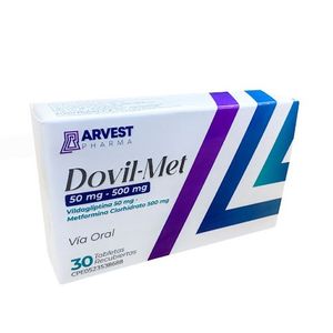 ARVEST VILDAGLIPTINA-METFORMINA 50/500MG X 30 TABLETAS RECUBIERTAS