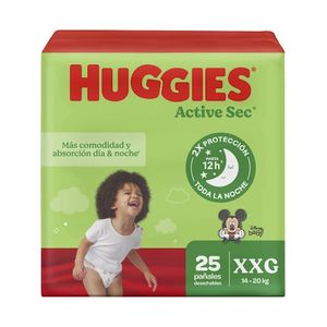 HUGGIES PAÑAL ACTIVE SEC T-XXG X 25