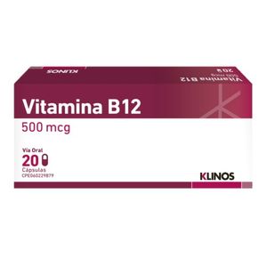 KLINOS VITAMINA B12   500 MCG X20 CAPSULAS