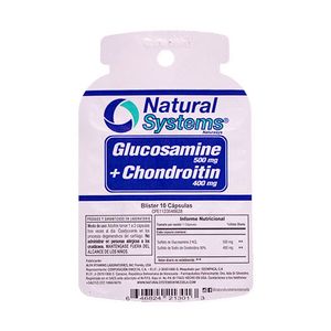 NATURAL SYSTEMS GLUCOSAMI+CHONDROITIN 500/400MG X10 CAPSULAS